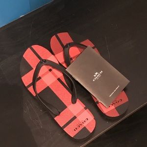 Coach plaid sandals
