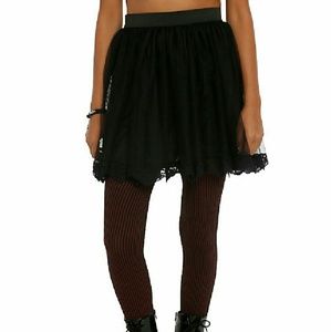 Black lace trim skirt
