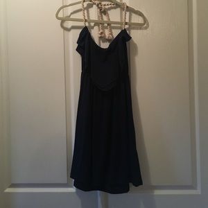 Navy blue halter dress