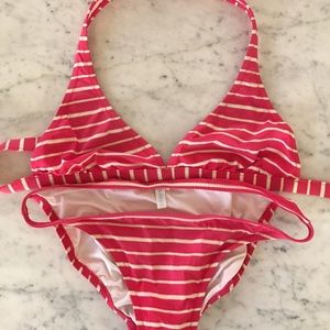 J. Crew Pink Stripe Bikini Size S
