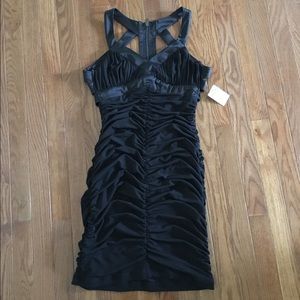 Black Body Con Dress with Strappy Back