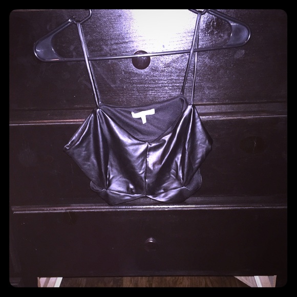 Leather crop top
