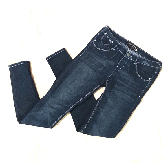 Dark blue denim skinny jeans