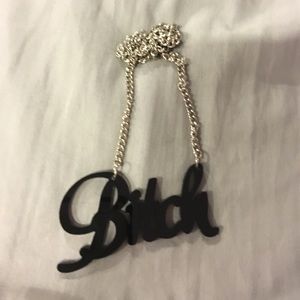 Black "bitch" necklace