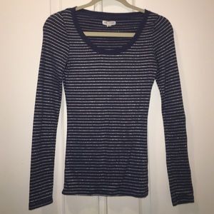Navy blue/silver striped Aeropostale shirt