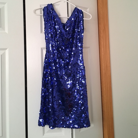 Blue sequined dress