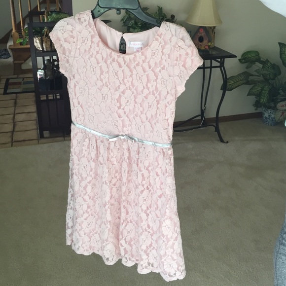 Girls Pink lace dress