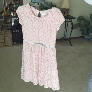 Girls Pink lace dress