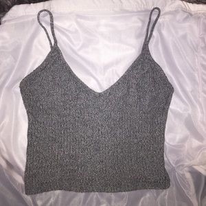 Grey Brandy Melville v neck tank top brand new