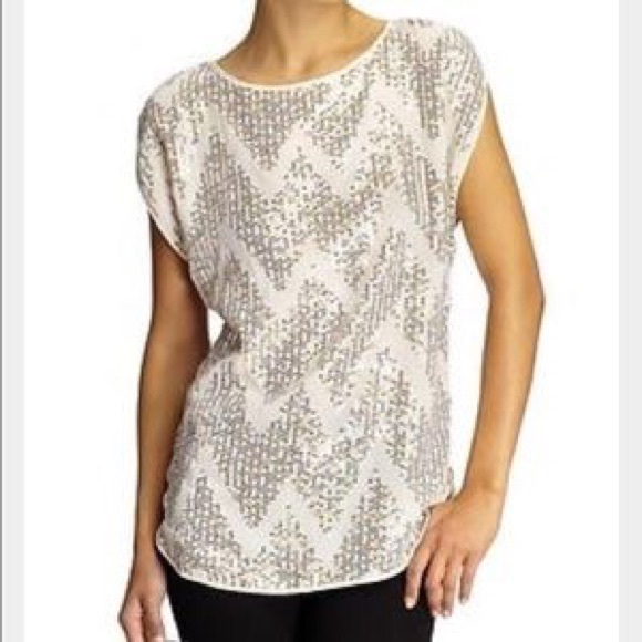 Sabine Tops - Sequin Chevron Blouse • Sabine