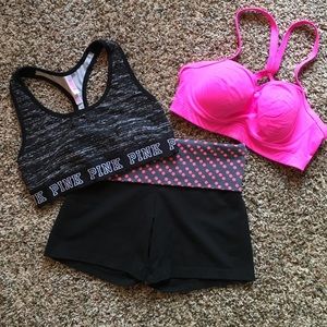 VS Sports Bras, Yoga Shorts Bundle
