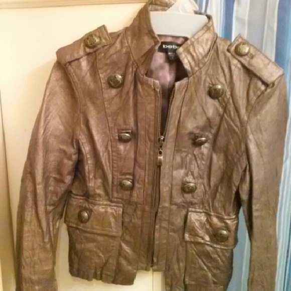 BEBE genuine leather brown jacket