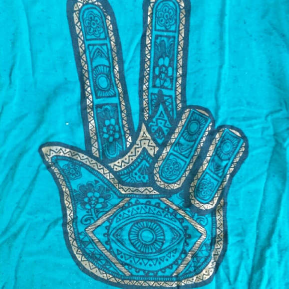 Teal Bohemian Evil Eye Shirt
