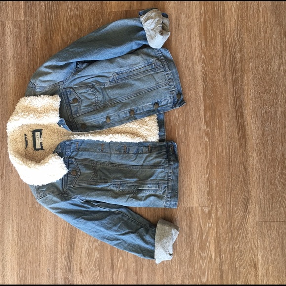 LOFT faux fur lined jean jacket.
