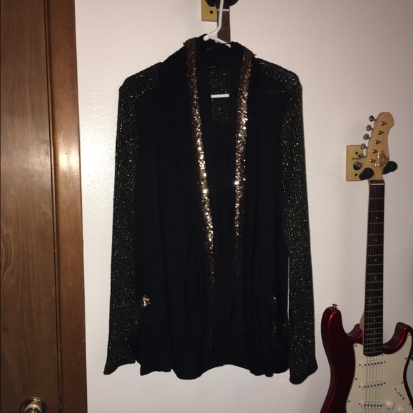 black & gold cardigan