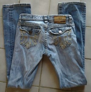 MEK denim oaxaca slim boot destroyed jeans 26x34