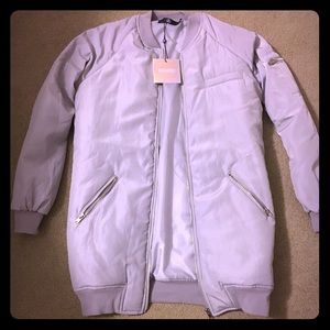 Missguided Long Icy Grey Bomber
