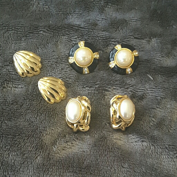 3 pairs vintage earrings