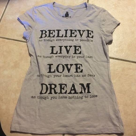 Shirt with inspiring message