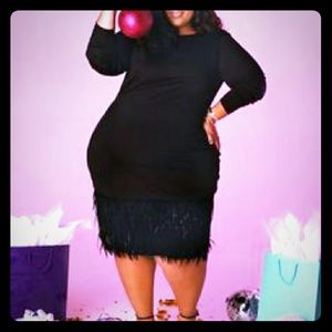 Black Ostrich feather dress