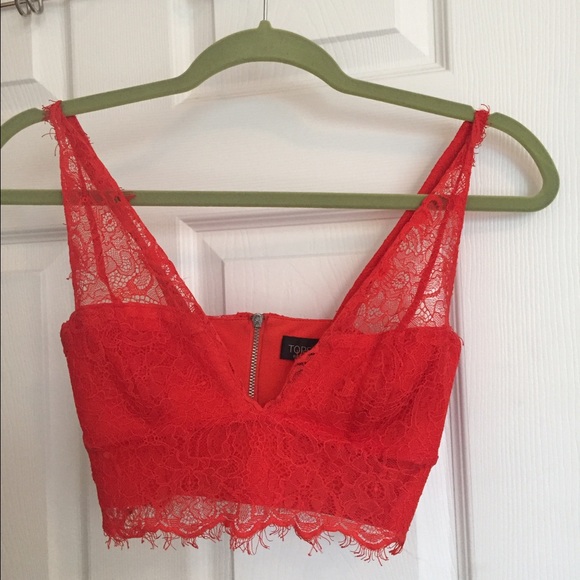 Topshop lace crop top