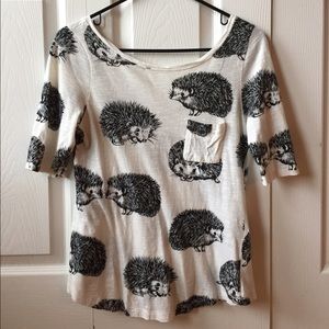 Anthropologie hedgehog t shirt