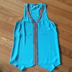 Turquoise racerback blouse from a boutique
