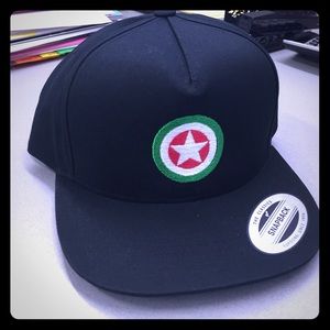 Black flat brim SnapBack "Hardcore Italian" hat