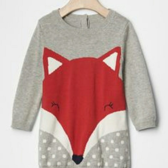 Baby Gap Intarsia Fox sweater dress