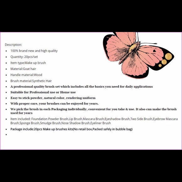 Makeup brush set 20 piece - Picture 2 of 3