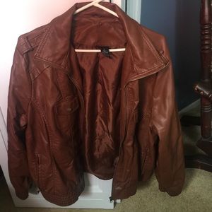Brown leather jacket