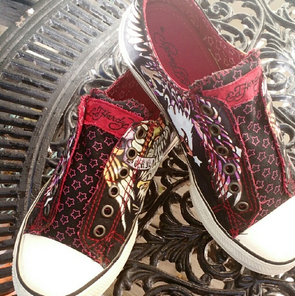 Ed Hardy low rise. No lace sneaker