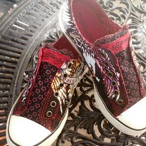 Ed Hardy low rise. No lace sneaker