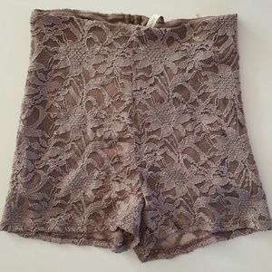 high waisted lace shorts