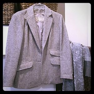 Wool blazer, with arm patches