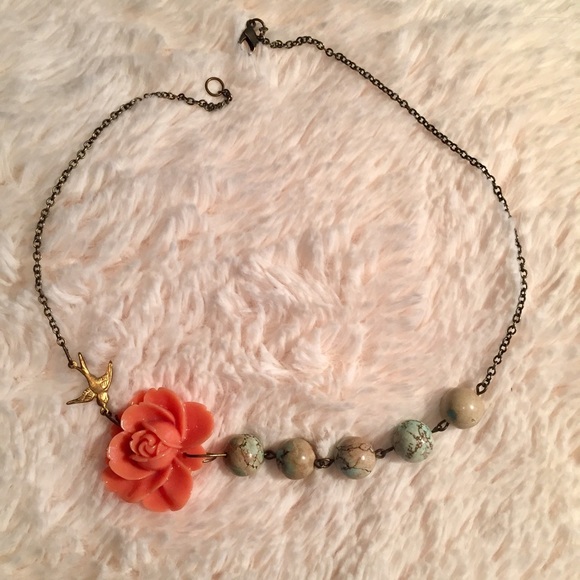Turquoise rose necklace - Picture 1 of 2