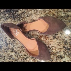 New Taupe D'Orsay Flats-Size 6