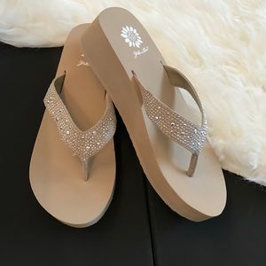 Yellow Box wedge sandals