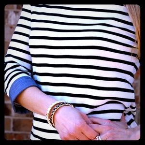 Stitch fix- navy and white stripe.