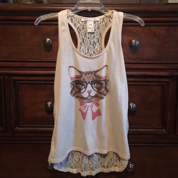 American Rag nerd kitty tank top
