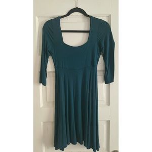 Teal 3/4 Sleeve Dress