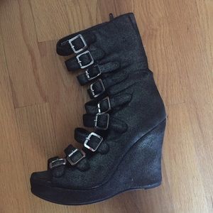 Jeffrey Campbell glittery strappy platforms