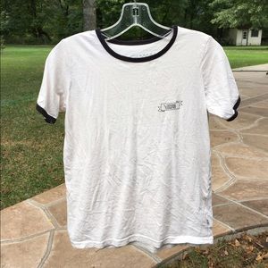 Vans Cream and Black T-shirt