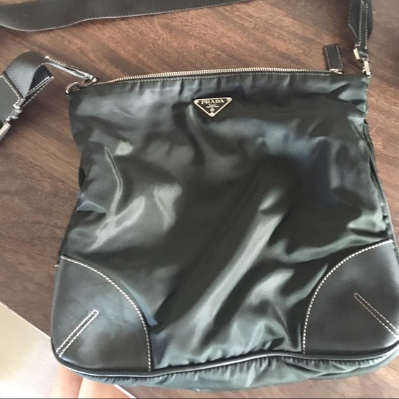 Authentic Prada Nylon/Leather Messenger Bag