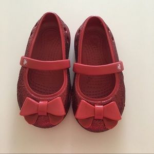 Red Glitter Crocs
