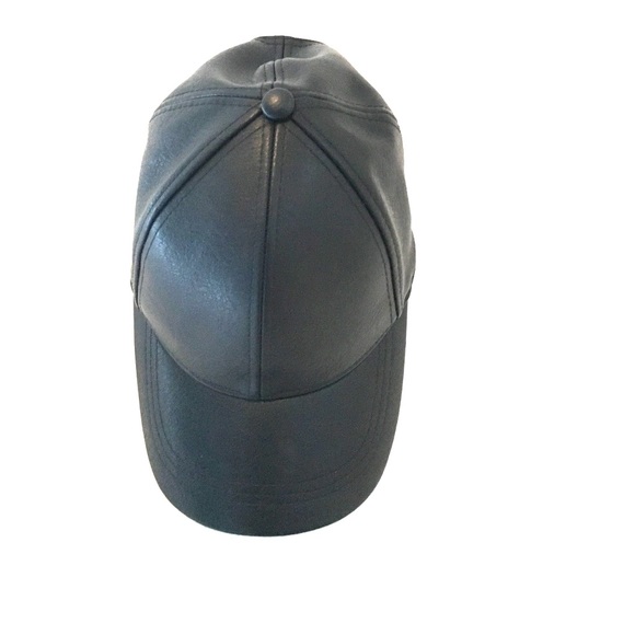 Faux leather baseball cap