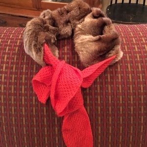 Anthropologie fuzzy stole faux fur collar scarf