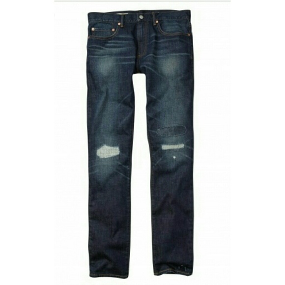Gap Skinny Dark Wash Distressed Denim