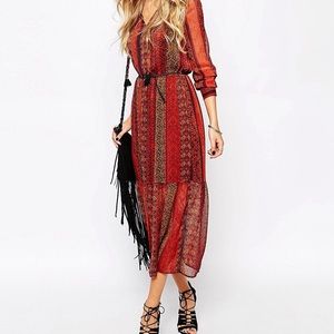 Mango boho midi dress