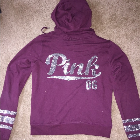 Victoria's Secret Pink Sequined Signature hoodie